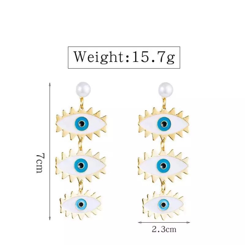 Evil eye earrings - Picture 3 of 3